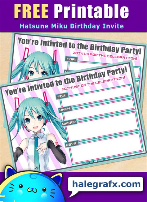 Free Printable Anime Birthday Invitations